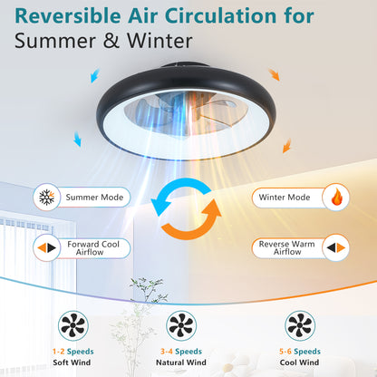 20" Black Smart Ceiling Fan with Dimmable LED - view 4