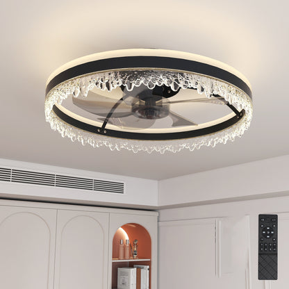 20" Black Smart Ceiling Fan with Light - view 2