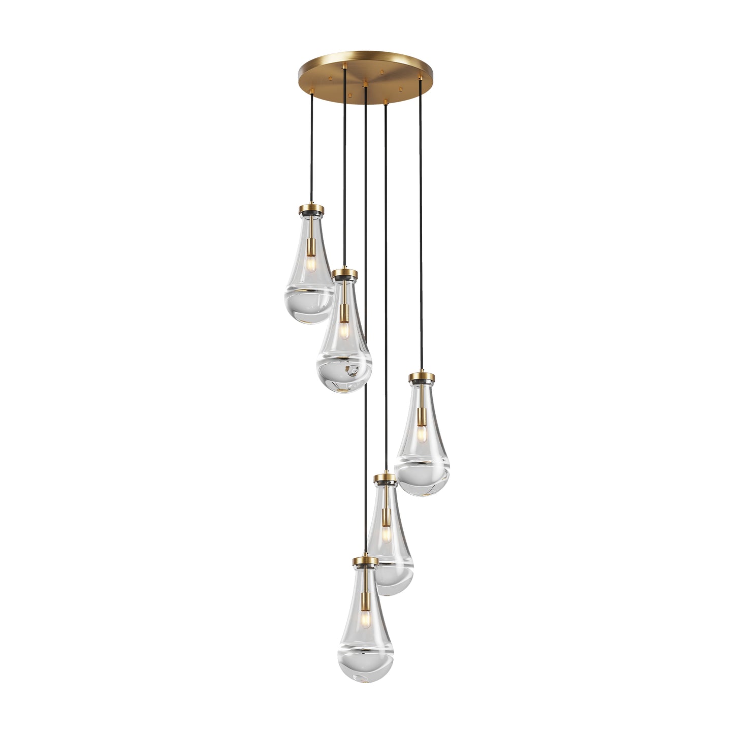 5-Light Brass Cluster Pendant Chandelier - view 12