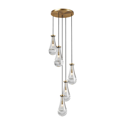 5-Light Brass Cluster Pendant Chandelier - view 12