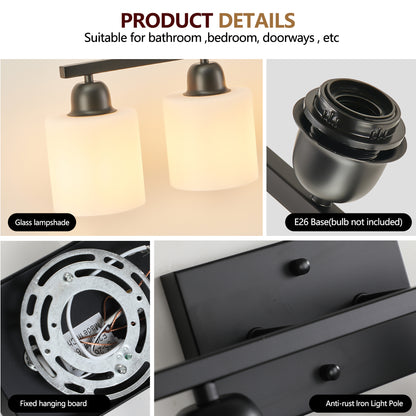 38" 6-Light Matte Black Vanity Light - view 7