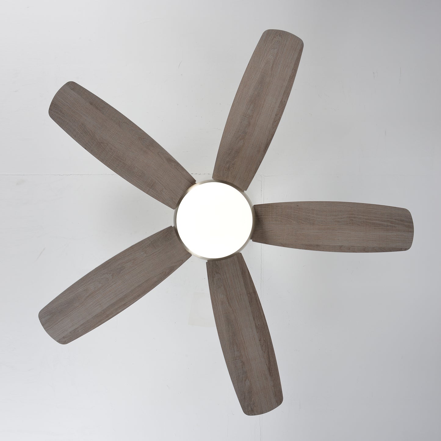 52" Satin Nickel Plywood Blade Ceiling Fan with Remote - view 14