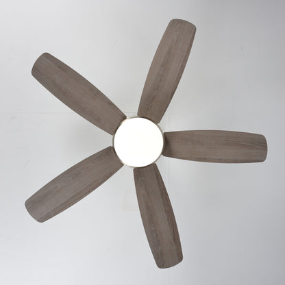 52" Satin Nickel Plywood Blade Ceiling Fan with Remote - view 14