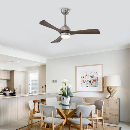 42" Nickel Solid Wood Ceiling Fan with Remote - view 3
