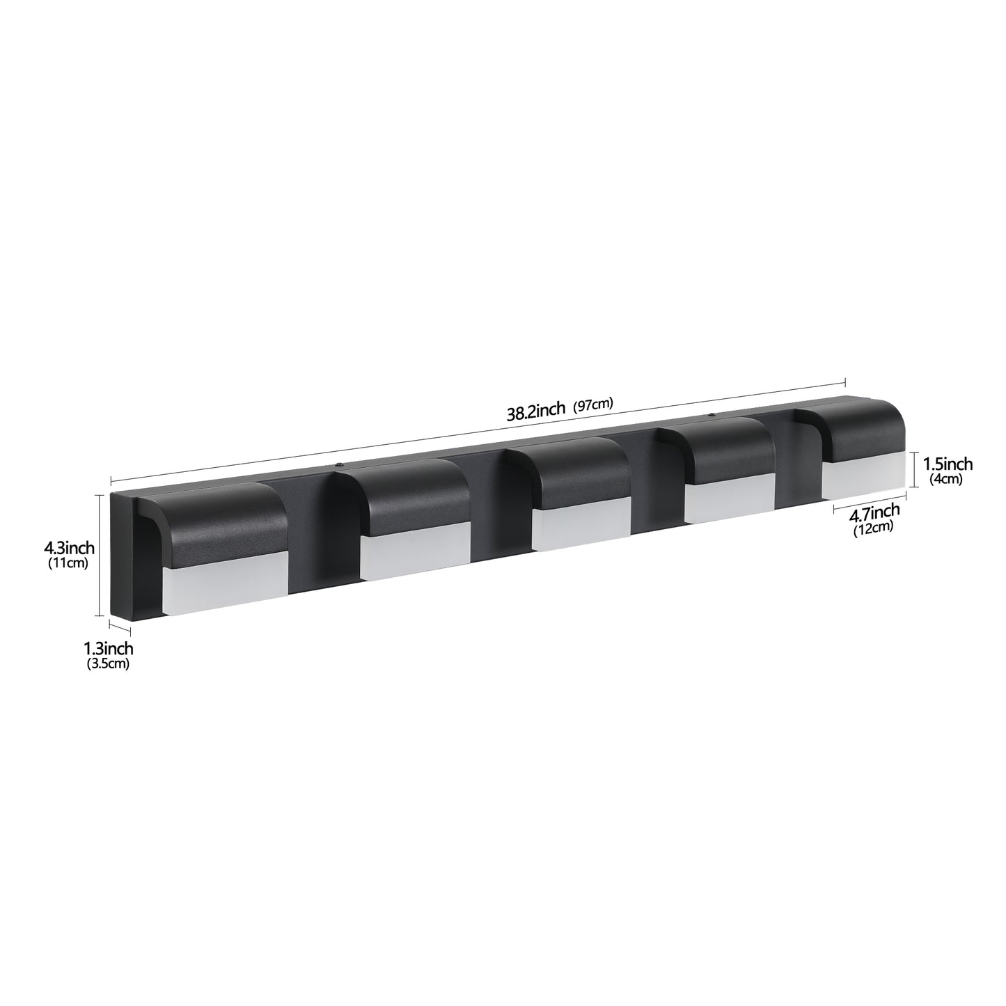 5-Light Modern Black LED Vanity Light - view 9
