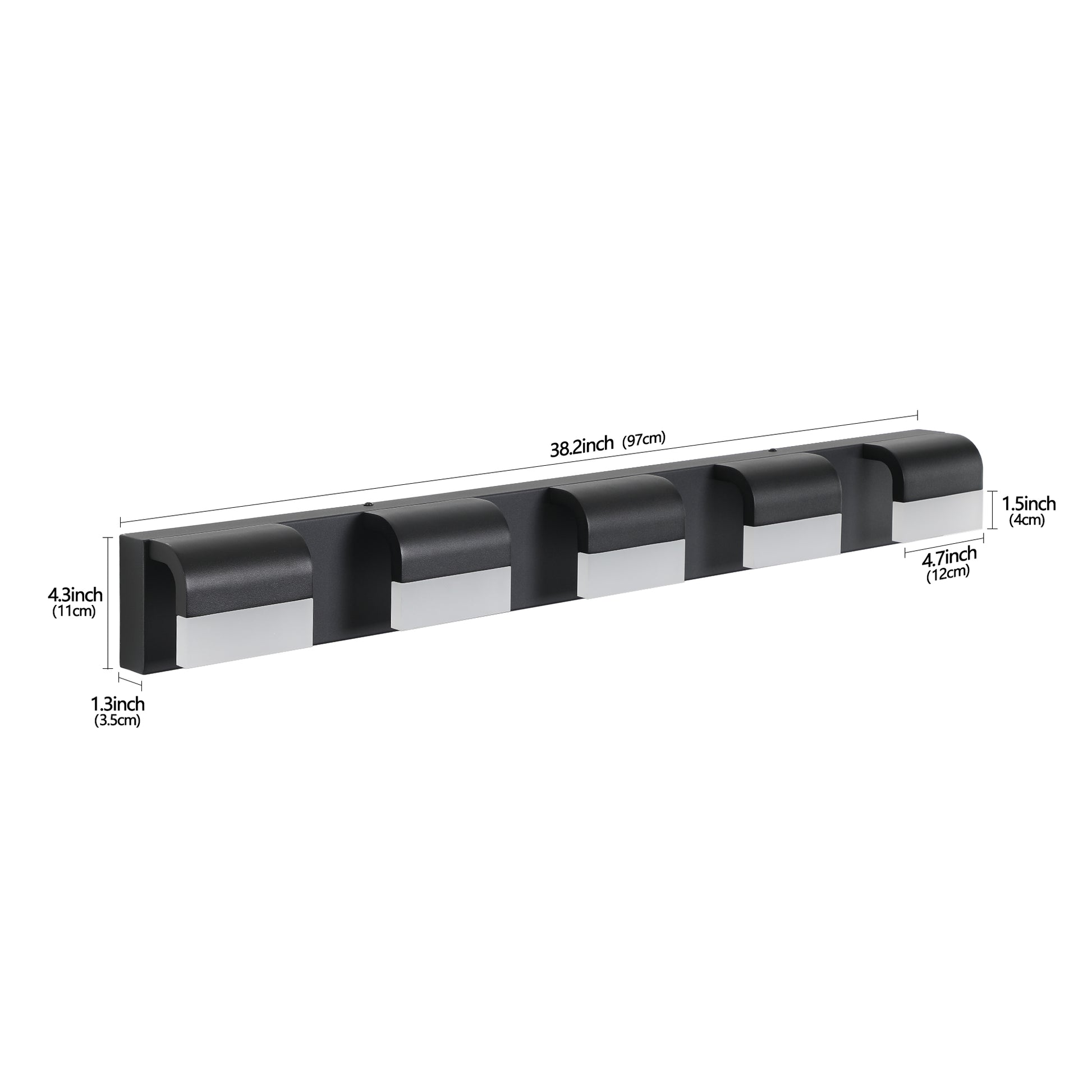 5-Light Modern Black LED Vanity Light - view 9