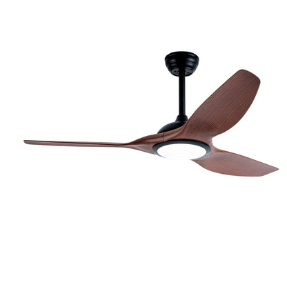 52" Matte Black & Wood Ceiling Fan with Remote - view 18