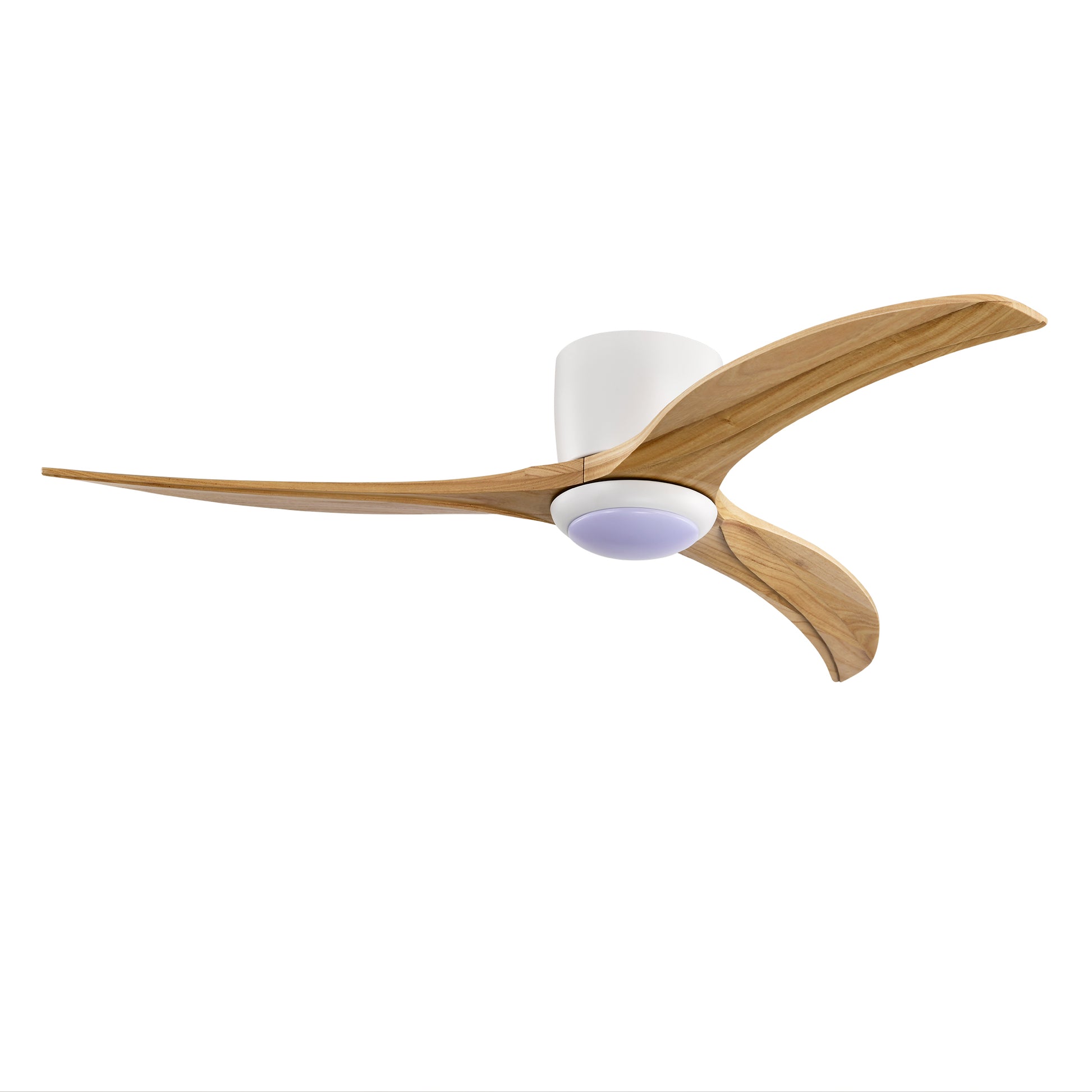 52" Matte White Solid Wood Ceiling Fan with Light & Remote - view 17