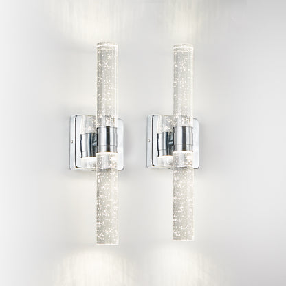 2-Light Chrome Bubble Crystal Wall Light, 17"H - view 10