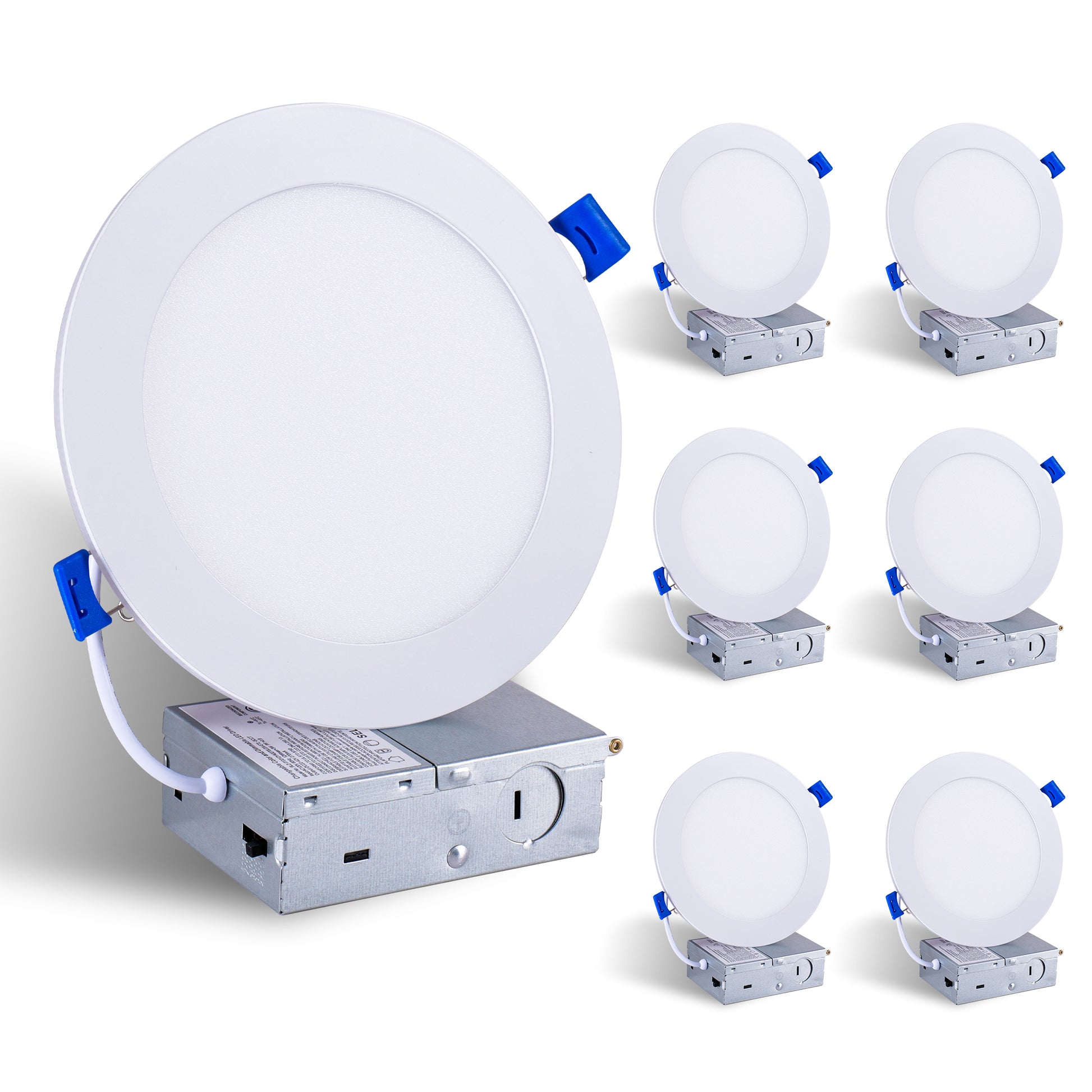 6" White Ultra-Thin LED Recessed Light, 6-Pack