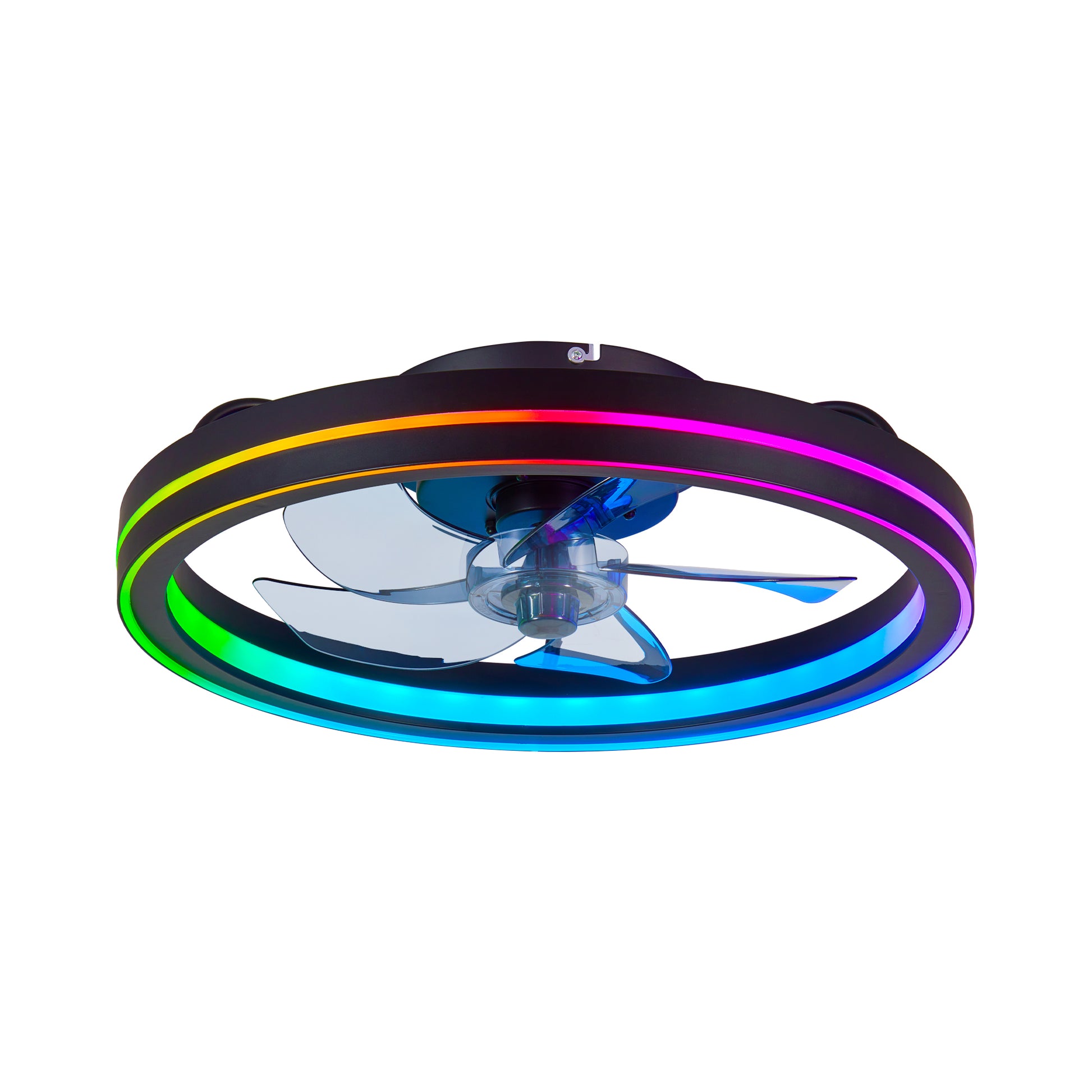 19" Black RGB Bladeless Fandelier Ceiling Fan with Remote - view 9