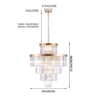 23.6" Gold Luxury Crystal Pendant Chandelier - view 11