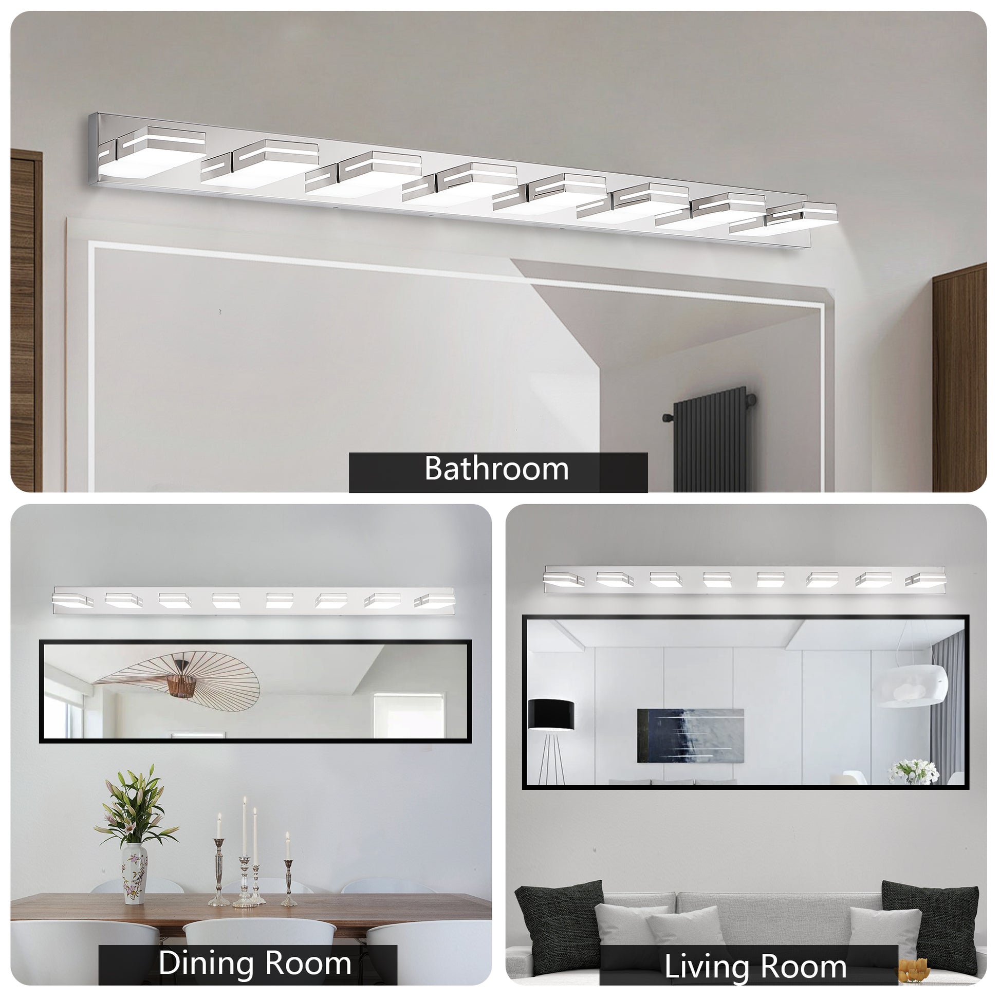 8-Light Chrome LED Bathroom Vanity Light - view 5