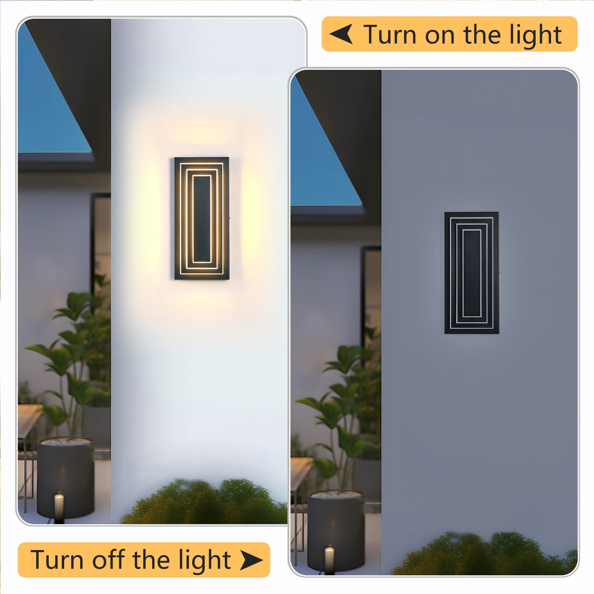 15.7" 3-Tier Black LED Outdoor Wall Light, Set of 2 - view 4
