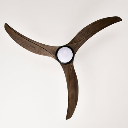 52" Matte Black Solid Wood Ceiling Fan with Remote - view 17