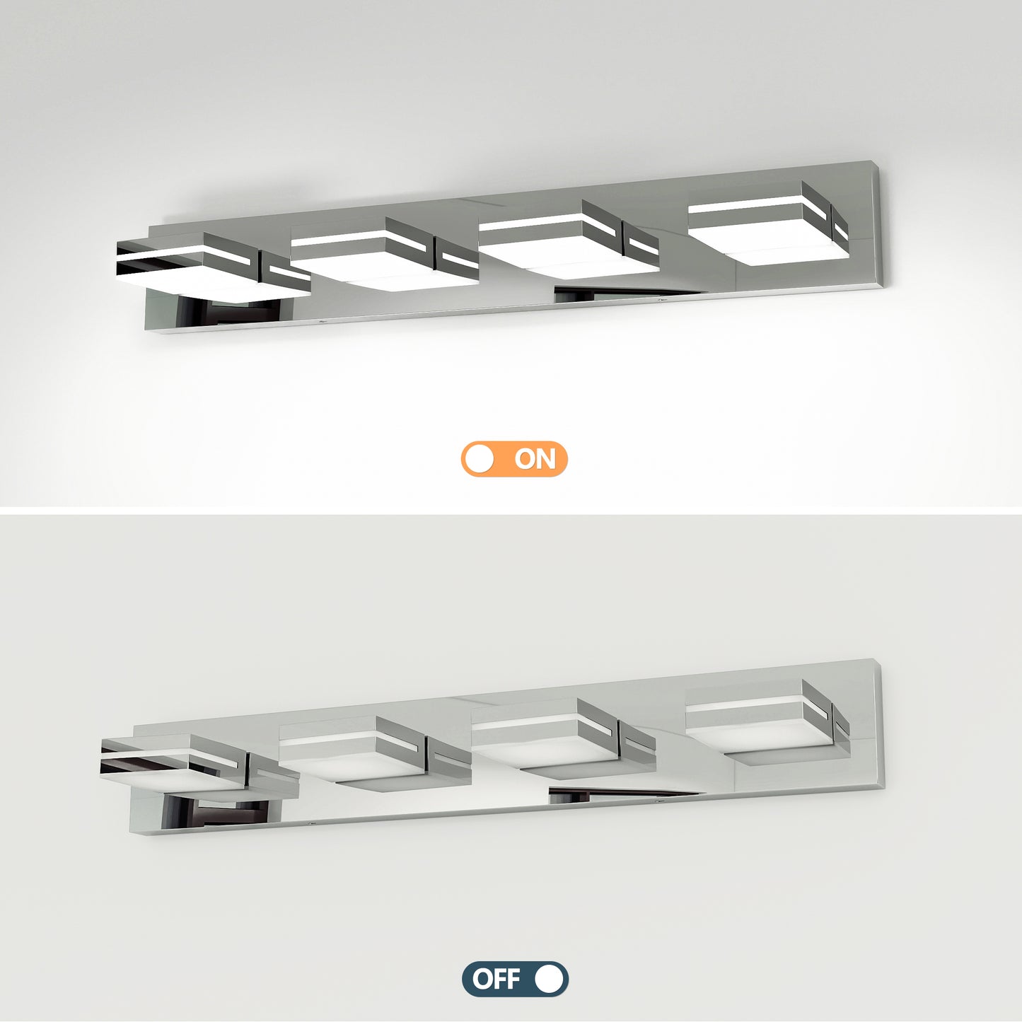 4-Light Modern Chrome LED Vanity Wall Light - view 4