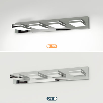 4-Light Modern Chrome LED Vanity Wall Light - view 4
