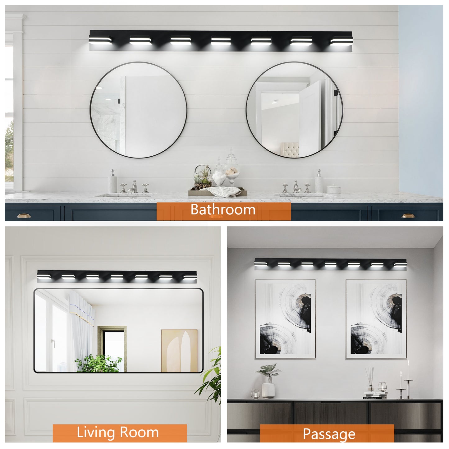 7-Light Black Minimalist LED Vanity Light - view 8