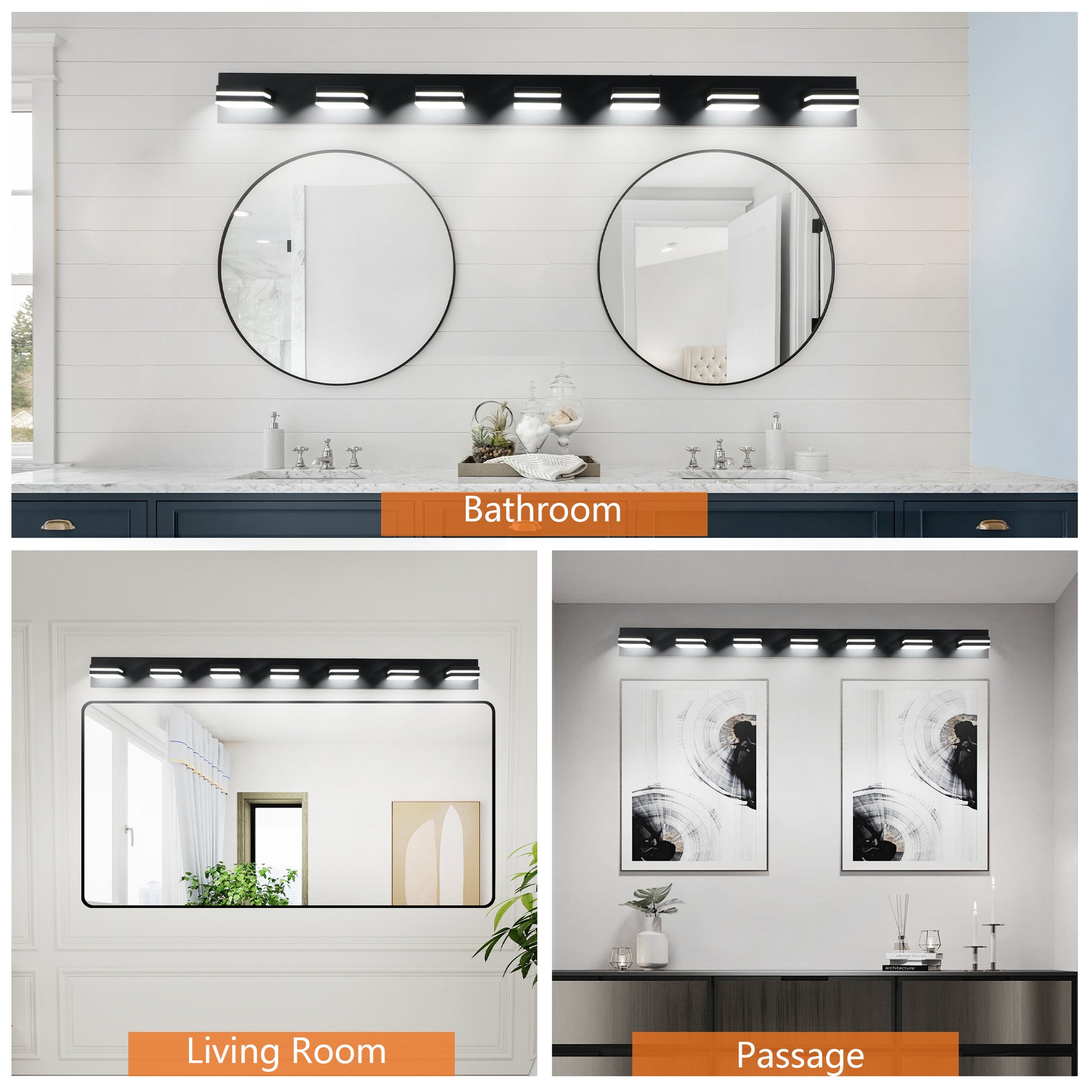 7-Light Black Minimalist LED Vanity Light - view 8