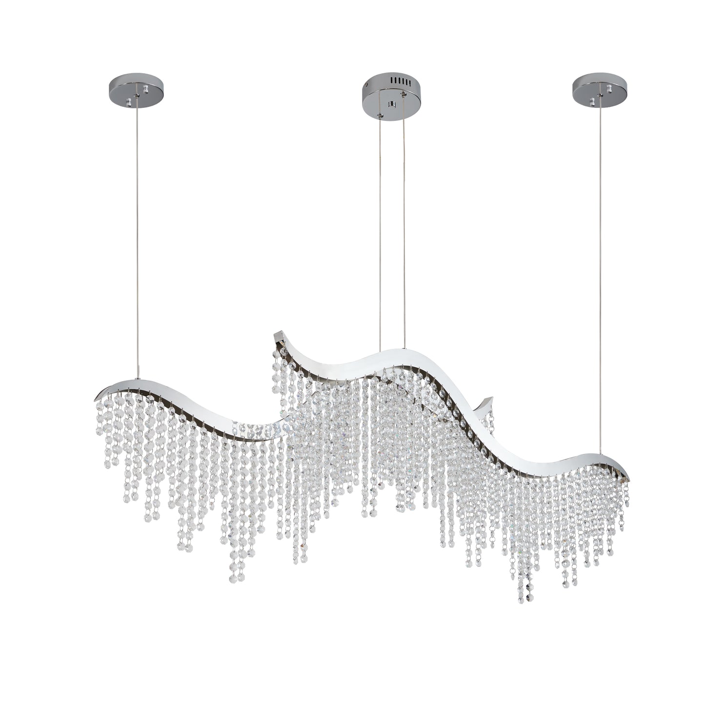 36" Chrome Wave Crystal Chandelier with LED - view 9
