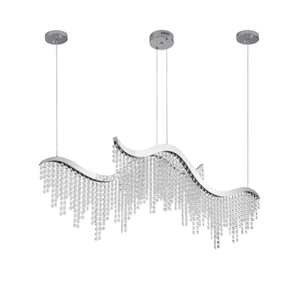 36" Chrome Wave Crystal Chandelier with LED - view 9