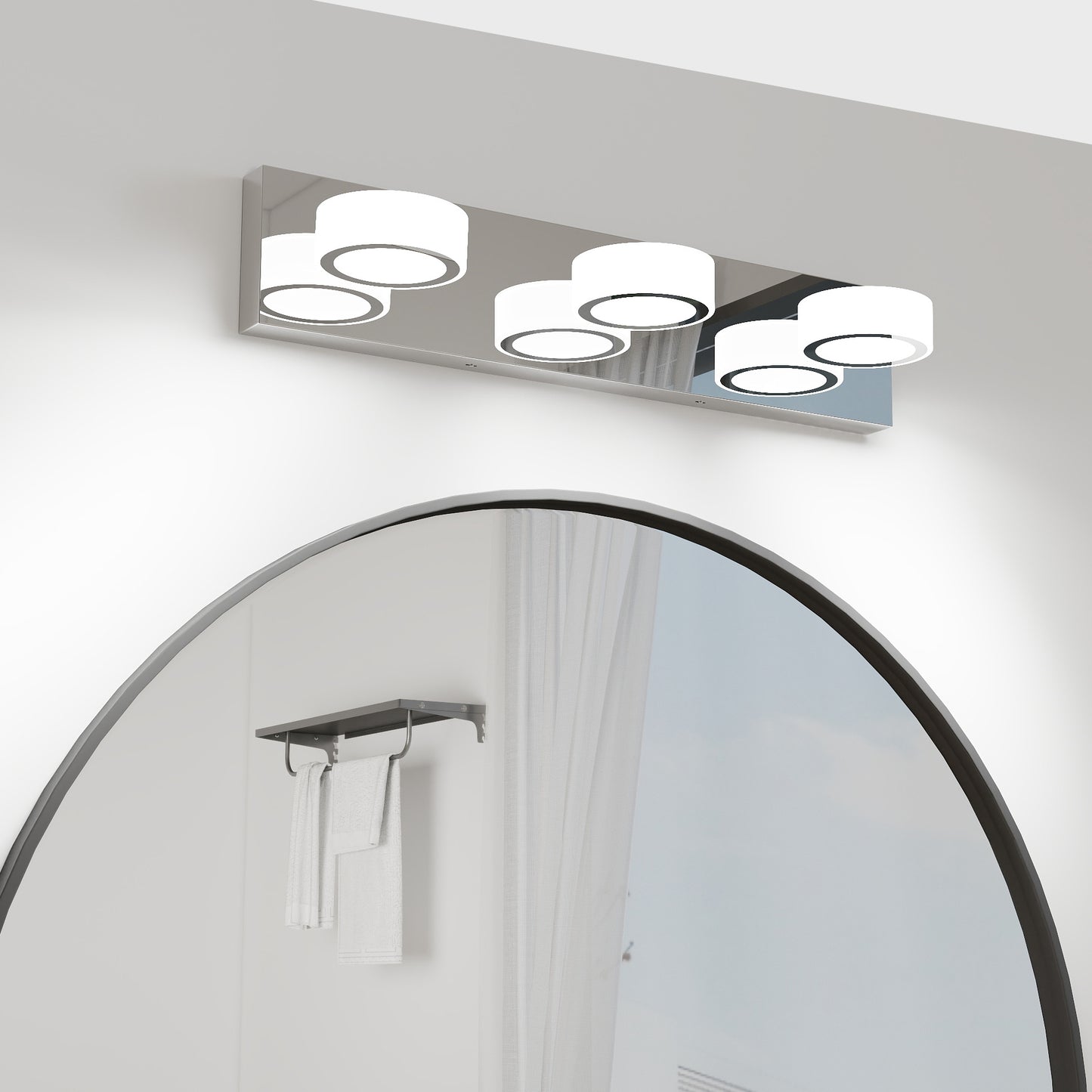 21" 3-Light Chrome Rotating Oval LED Vanity Light - view 3
