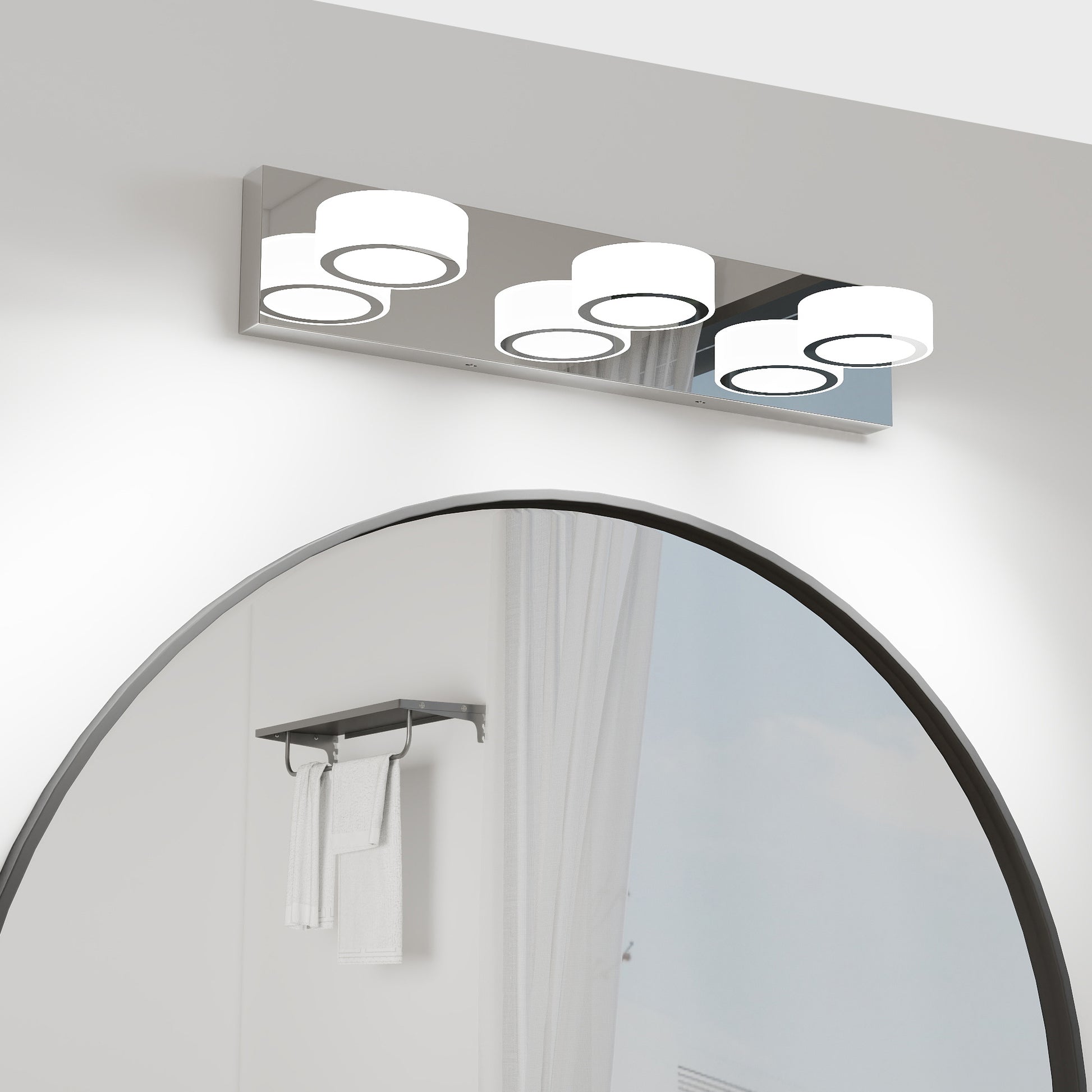 21" 3-Light Chrome Rotating Oval LED Vanity Light - view 3