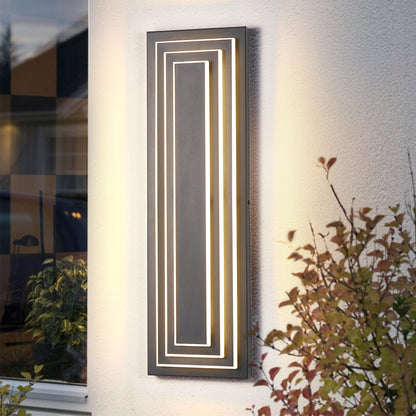 23.6" Black LED Outdoor Wall Light, Set of 2