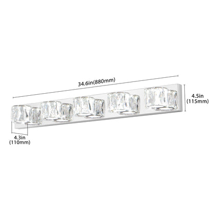 35" 5-Light Chrome Crystal LED Vanity Light - view 12