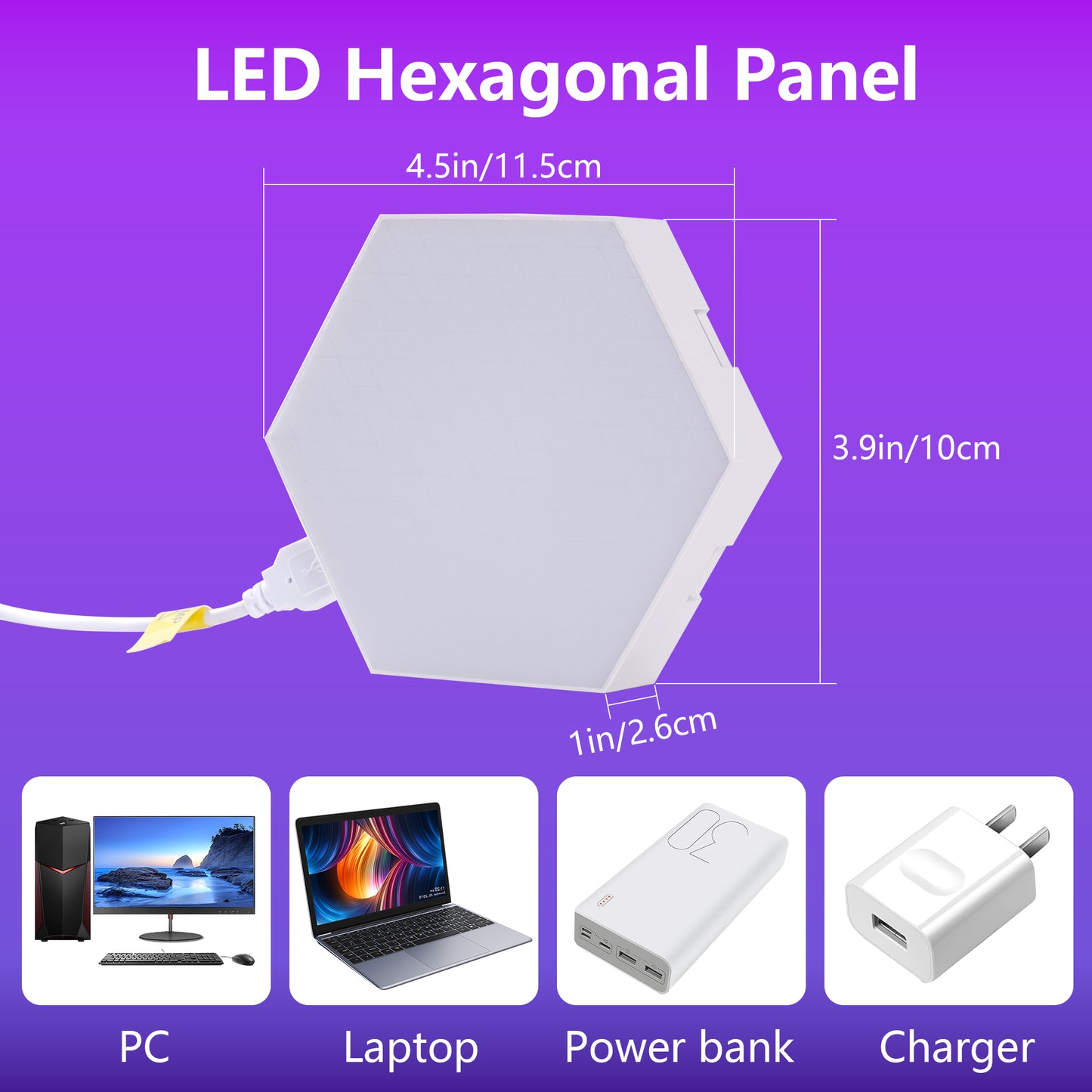 Hexagon RGB LED Wall Panels, 10 Pack - view 8