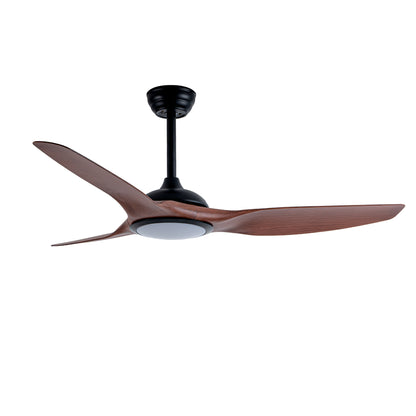 52" Matte Black & Wood Ceiling Fan with Remote - view 17
