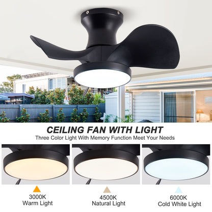 Matte Black Ceiling Fan with Light & Remote - view 9