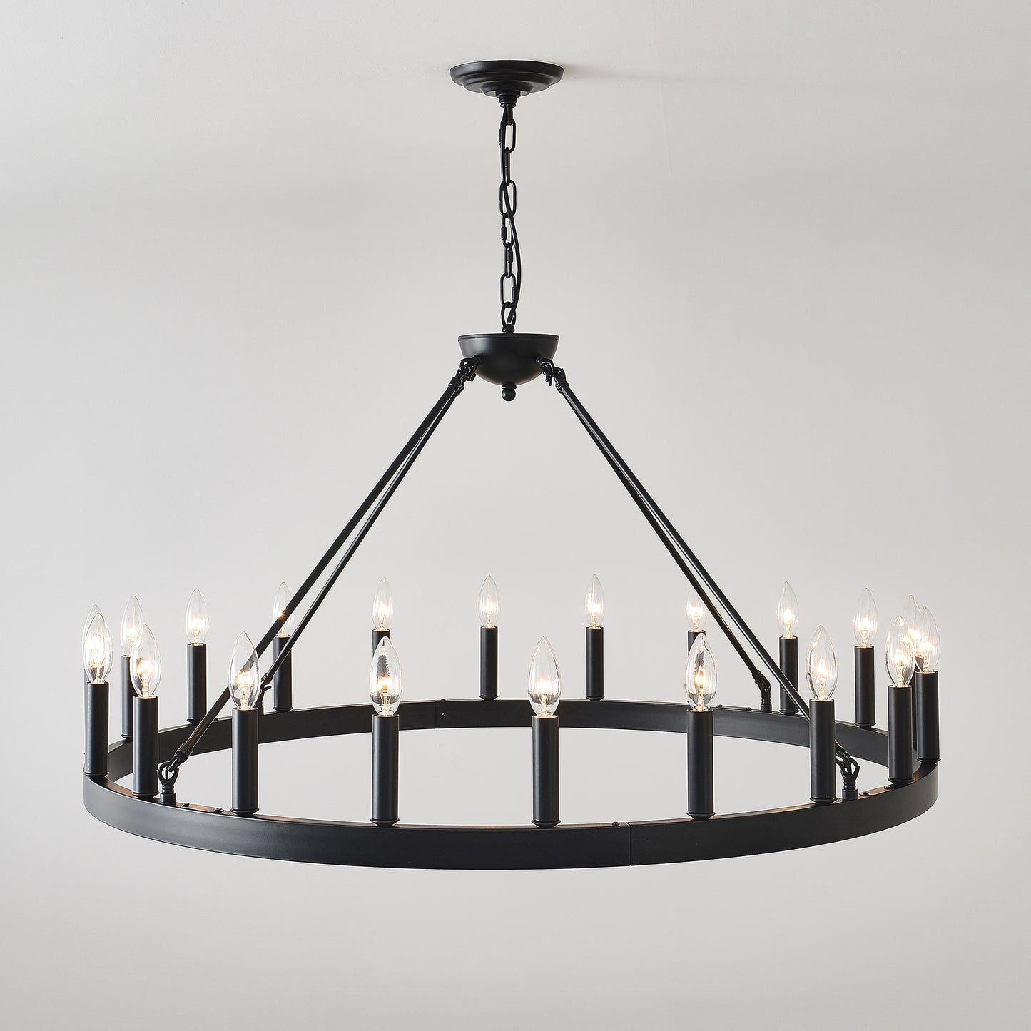 39.4" 20-Light Wagon Wheel Farmhouse Chandelier - view 14