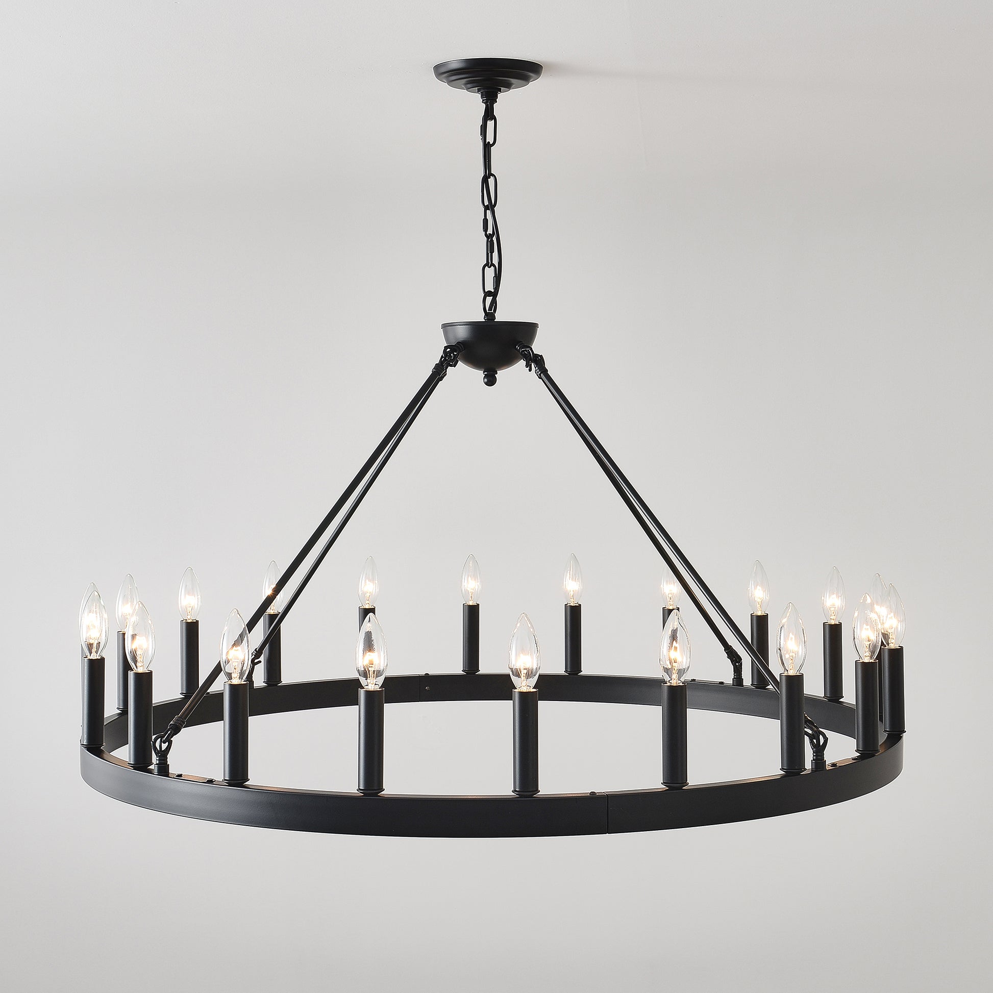 39.4" 20-Light Wagon Wheel Farmhouse Chandelier - view 14