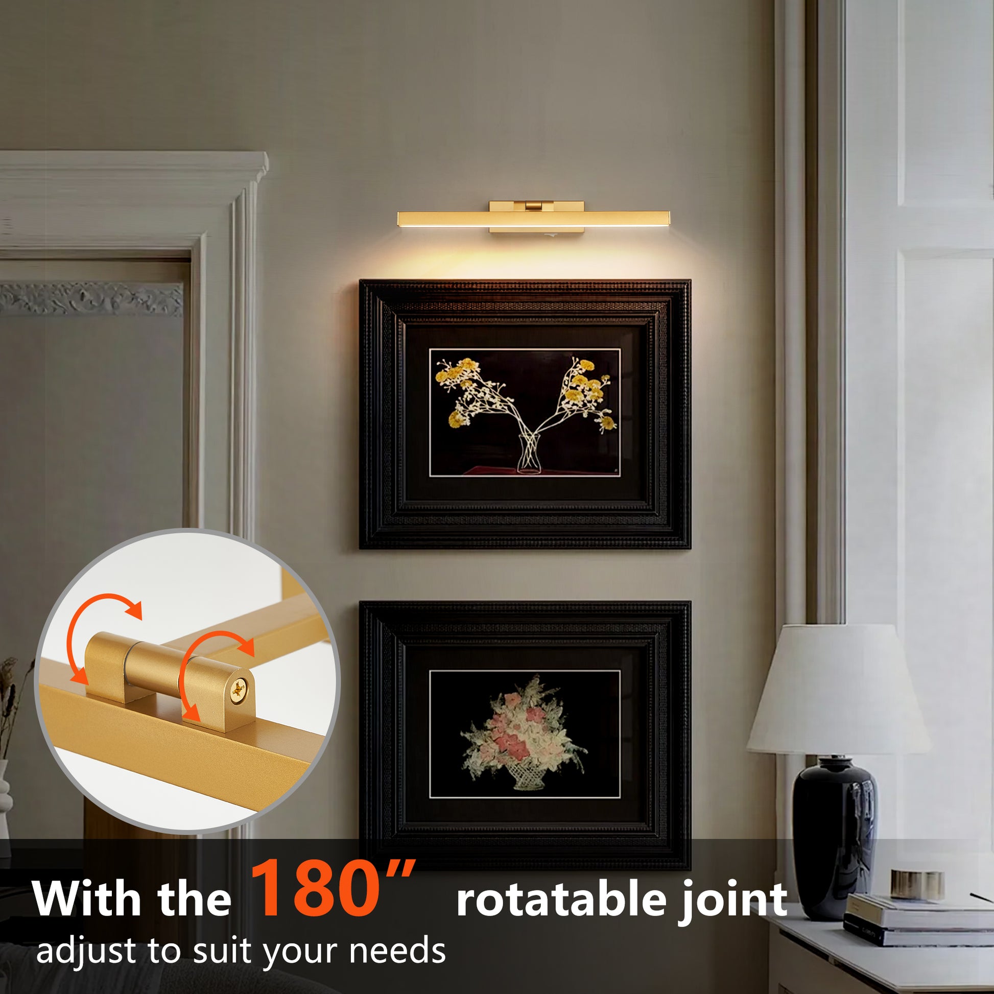 16" Modern Gold Dimmable LED Vanity Light - view 9