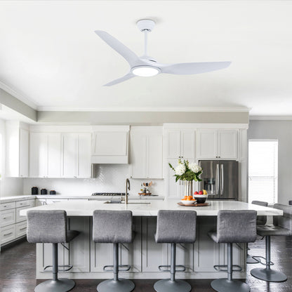 52" Matte White Ceiling Fan with LED Light & Remote - view 4