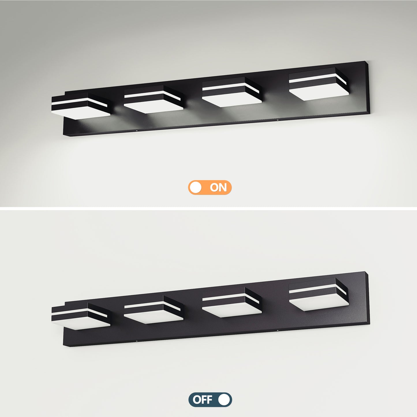 4-Light Black Minimalist LED Vanity Light - view 4