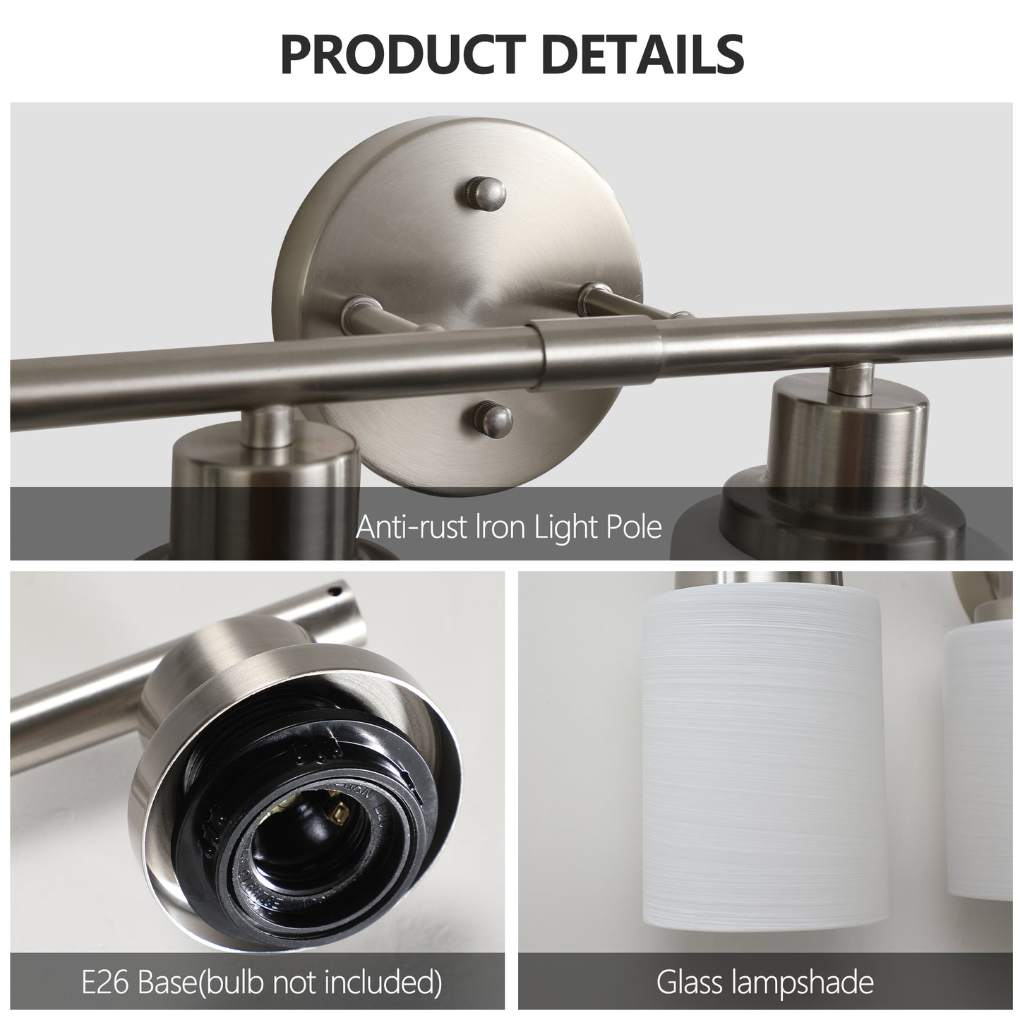 39" 6-Light Brushed Nickel Vanity Light with Frosted Glass - view 5