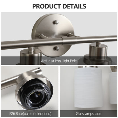 39" 6-Light Brushed Nickel Vanity Light with Frosted Glass - view 5