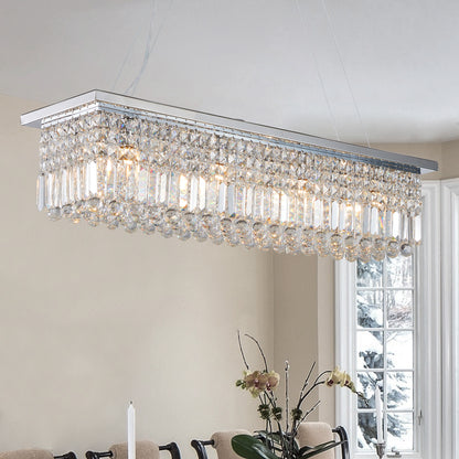 39.4" 8-Light Chrome Raindrop Crystal Chandelier - view 5