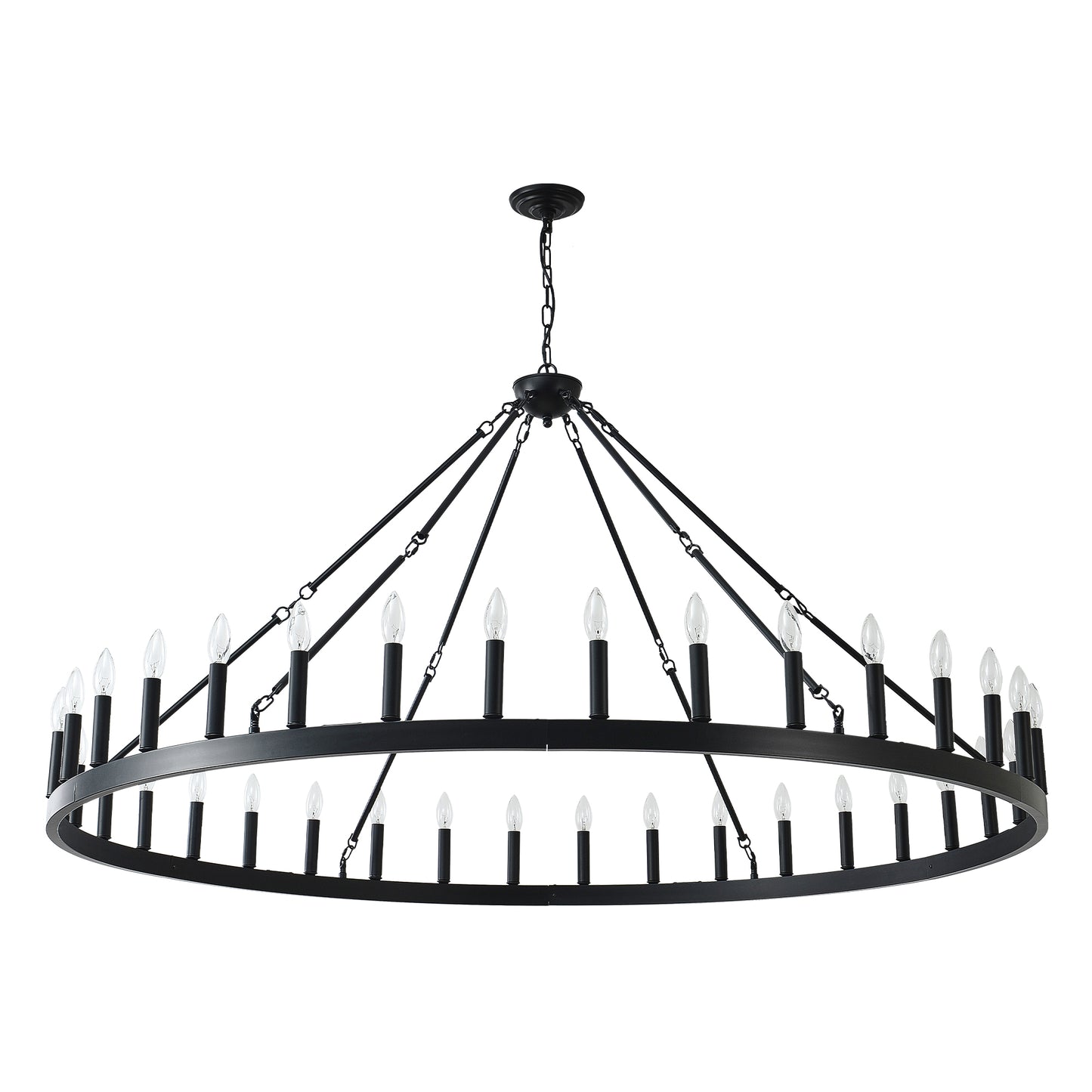 63.8" 36-Light Wagon Wheel Farmhouse Chandelier - view 19