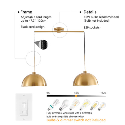 41" Industrial Copper Double Pendant Light - view 7