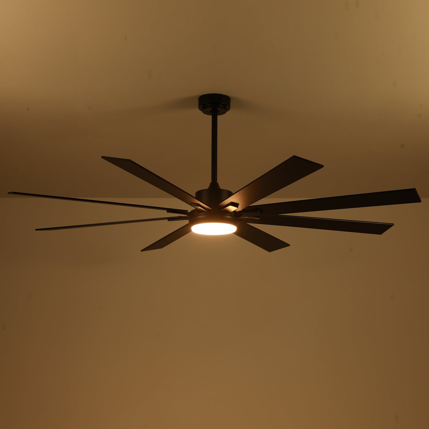 72" Matte Black 8-Blade Ceiling Fan with Dimmable LED - view 25