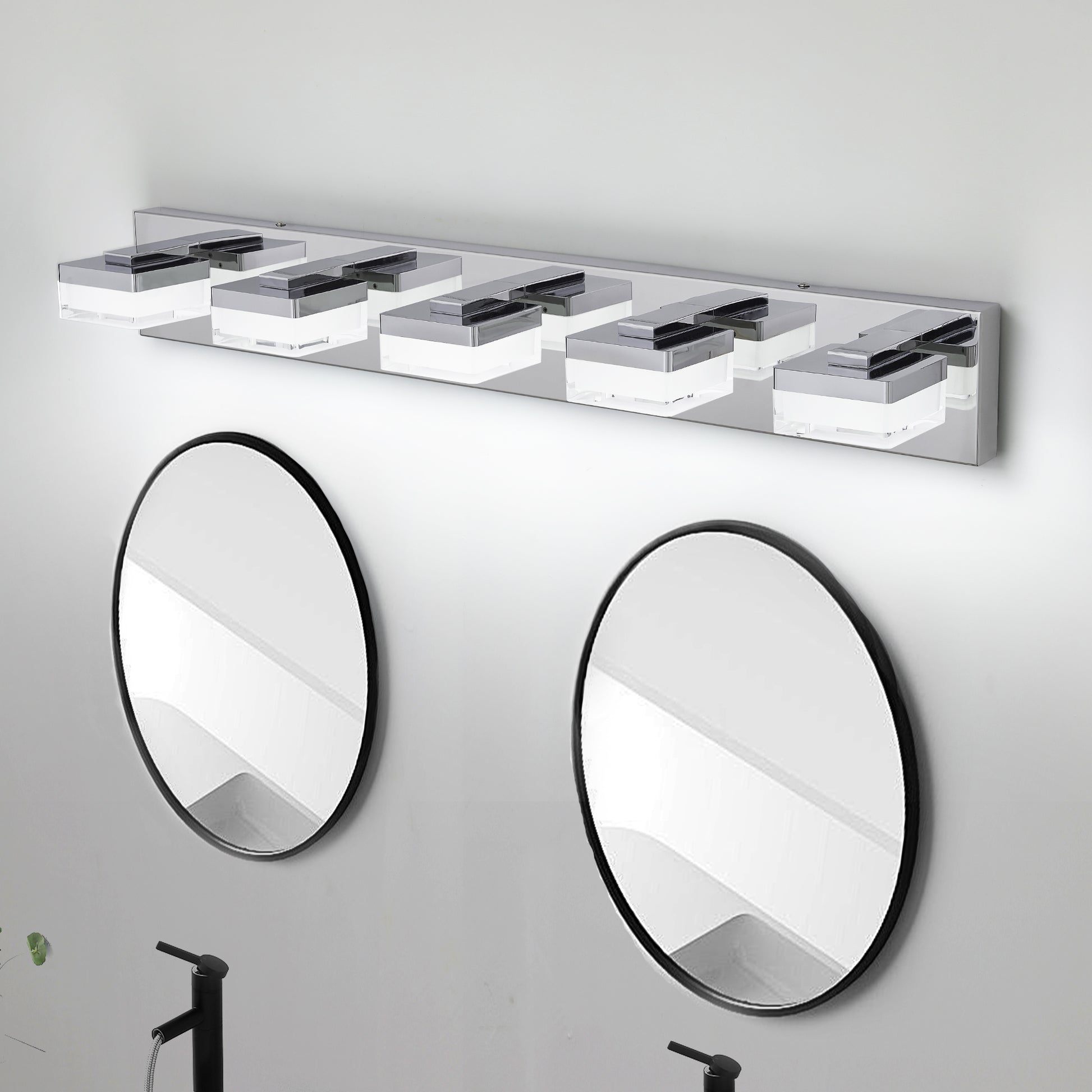 Modern 5-Light Chrome LED Vanity Light - view 4