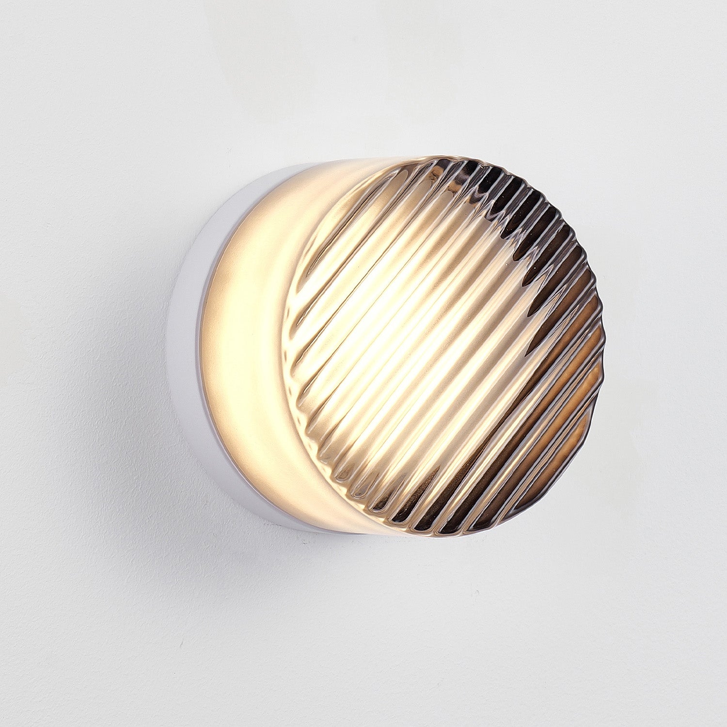 Smoke Grey Round Glass LED Wall Light