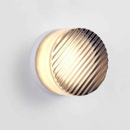Smoke Grey Round Glass LED Wall Light