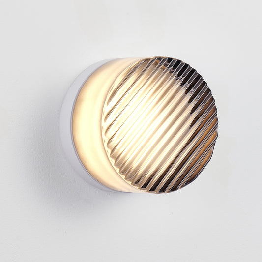Smoke Grey Round Glass LED Wall Light