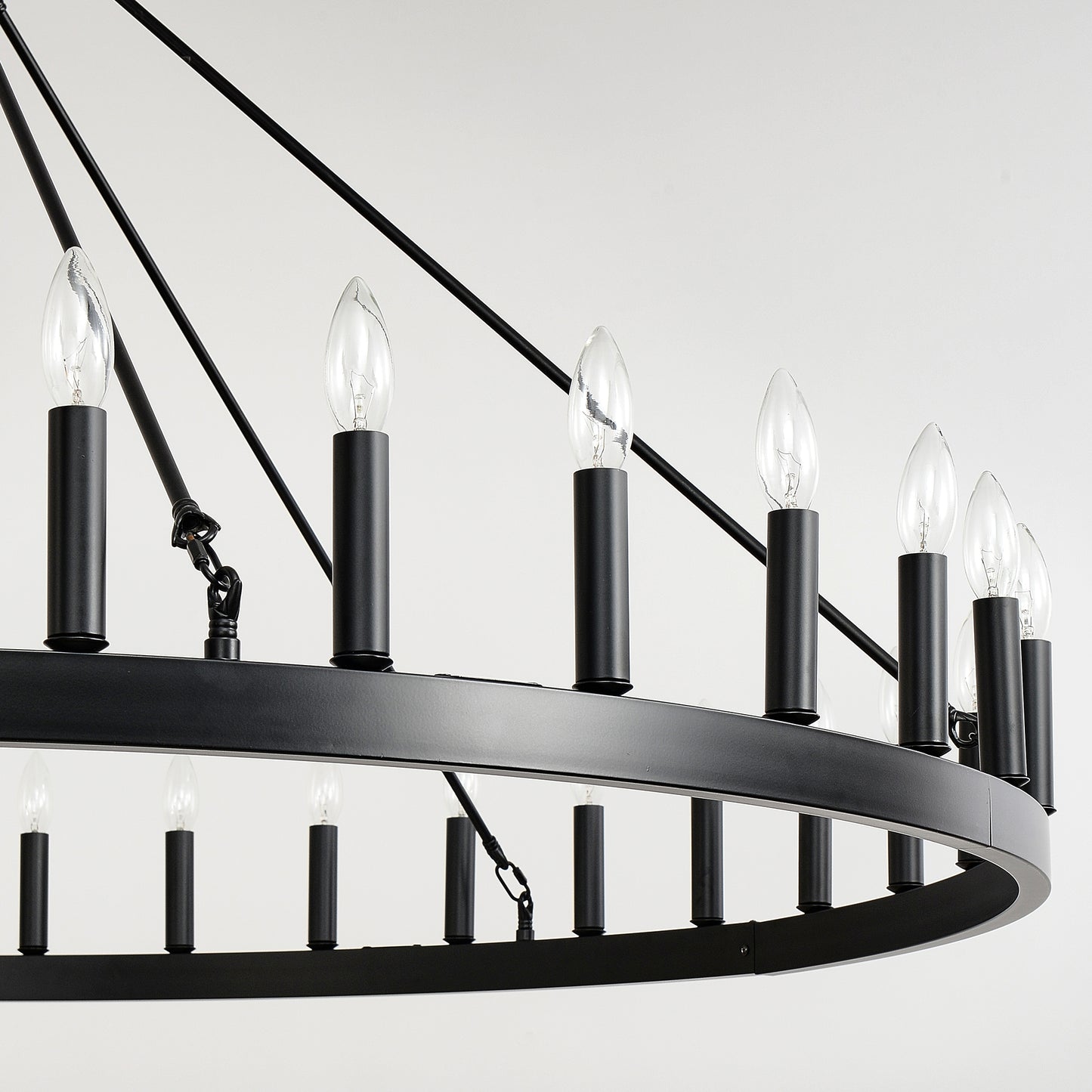 59" Wagon Wheel Farmhouse Chandelier, 36-Light - view 13