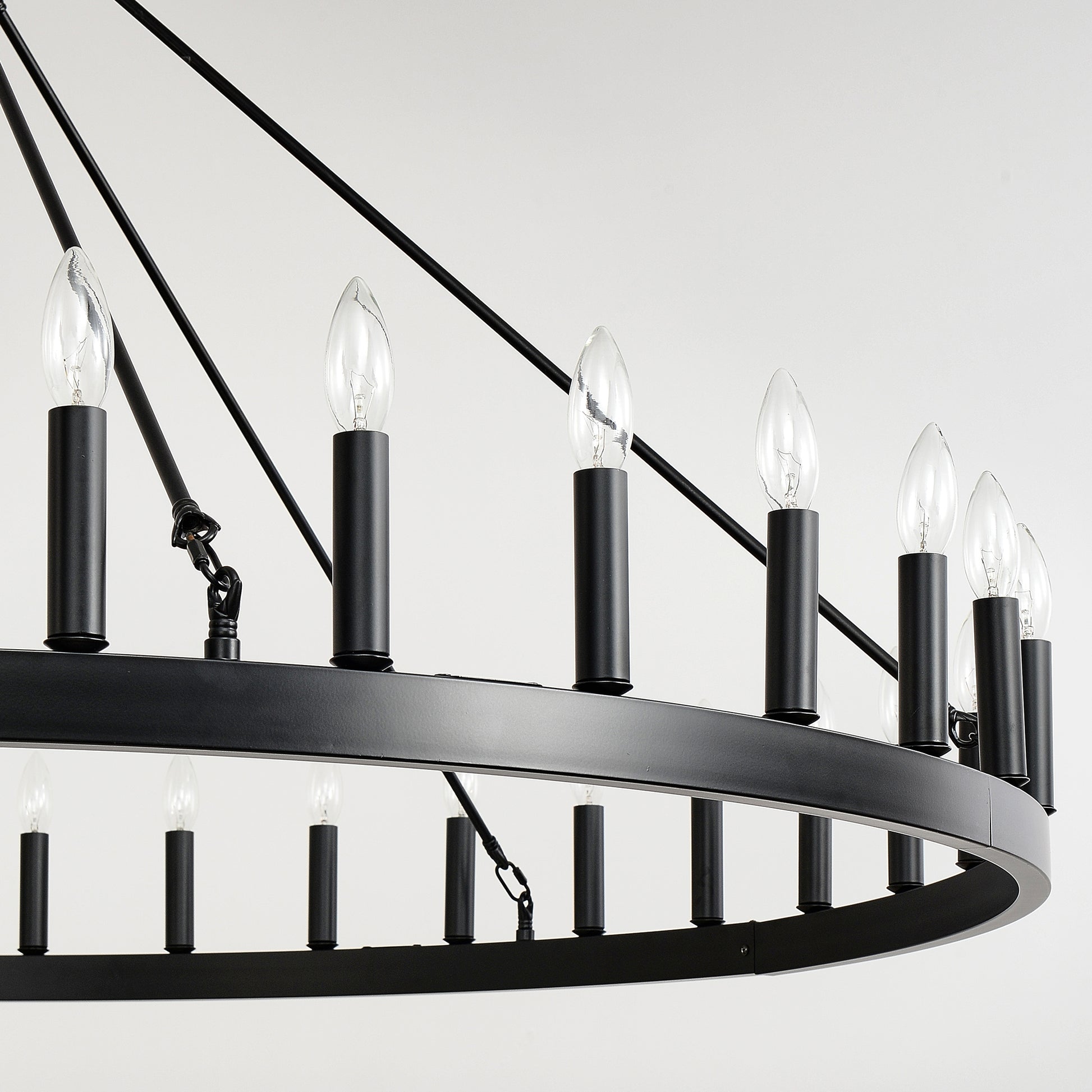 59" Wagon Wheel Farmhouse Chandelier, 36-Light - view 13