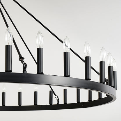 59" Wagon Wheel Farmhouse Chandelier, 36-Light - view 13